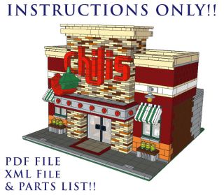 Lego Custom Modular Building Chilis Restaurant Instructions Only 