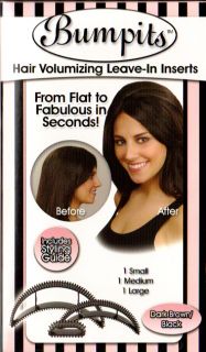BUMPITS As Seen on TV Set of 3 Hair Volumizing Leave in Inserts DARK 
