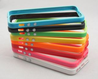 2X Solid Color Bumper Case w Chrome Button Skin Cover for Apple iPhone 