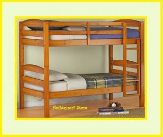 Mainstays Bunk Beds Twin Over Twin Wood Bunk Bed or Two Twin Beds Pine 