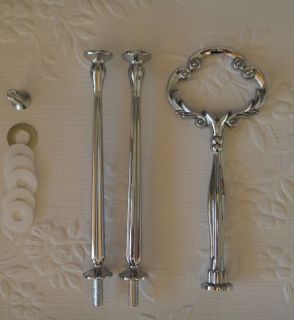 Cake Stand Handle Fitting 3 Tier Heavy Silver Clover Centre Hardware 