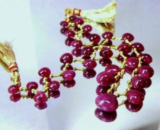 RARE Natural Untreated Cherry Red Burmese Ruby Briolette Rubies 82ct 