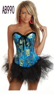   Lace Up Flowers Patterns Corset Bustiers G String Shaper CRC 32