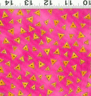 FQ Laurel Burch Basics Triangle Dark Pink Metallic Fat Quarter
