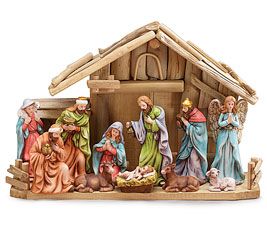   Nativity Scene 11 Piece Set Christmas Jesus Mary Joseph Home Gift