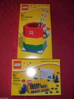 New LEGO Desk Business Card Holder 850425 & Pencil Holder 850426 