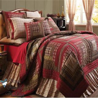  Plaid Twin Queen Cal King Size Lodge Quilt  Bedding Set