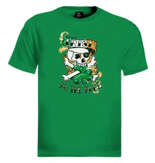 Irish to The Bone T Shirt Flag Tattoo Ireland Clover