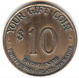 C1543 Cherry Webb $10 Gift Coin Medal