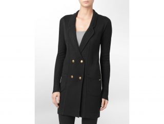Calvin Klein Womens Double Breasted Sweater Coat