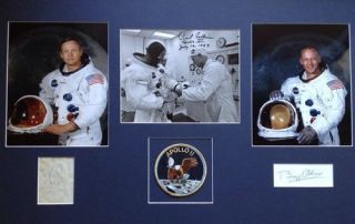 Apollo 11 Neil Armstrong Michael Collins Buzz Aldrin CREW SIGNED 