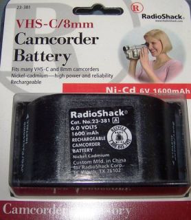 VHS C 8mm camcorder Battery 6V 1600mAh Ni cd NIB