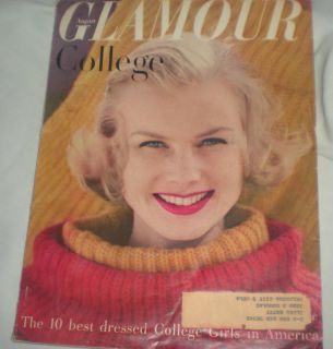 1958 Glamour Magazine August College Vtg Christa Vogel