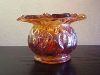 Rare Cambridge Carnival Glass Near Cut Inverted Strawberry Marigold 