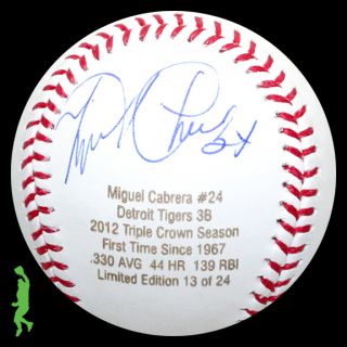 Miguel Cabrera Signed Auto 2012 Triple Crown Stat Baseball Ball Tigers 