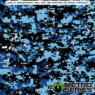 HD Digital Baby Blue Camouflage Vinyl Wrap 3M 1080 Controltac Adhesive 