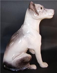   Glazed Terracotta Model of A Dog Bavent Caen CA 1900 H 12 4 In