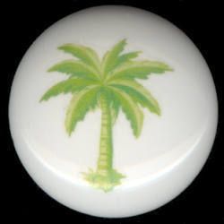 Lime Green Palm Tree Tropical Decor Ceramic Knobs Pulls