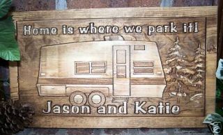 Personalized Name camper RV Camp Wood Sign Plaque Cabin