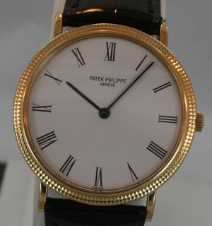 Patek Philippe Calatrava 3954J RARE Mens 18K Yellow Gold 33mm Watch 