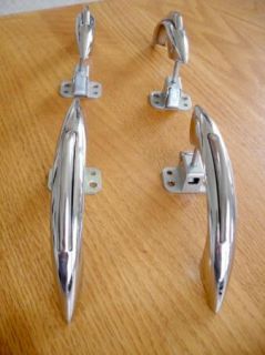   1940s 1950s Chrome Cabinet Door Pulls Catches Push Button