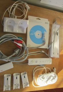Lot of Wii Accessories Controllers Cables Adapters and More