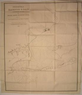   Harbor in 1822 Florida 1835 Folio Antique Nautical Chart Map