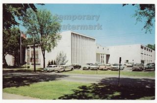 MARSHALL MI ~CALHOUN COUNTY BUILDING~ 1959 old MICHIGAN postcard ~CARs 