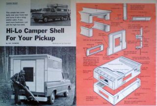   1968 How to Build HI LO CAMPER SHELL for Your PICKUP TRUCK DIY ARTICLE
