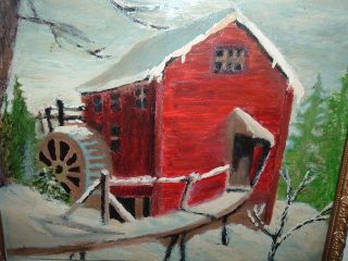 Original 1950s Oil Painting Cable Mill Cades Cove