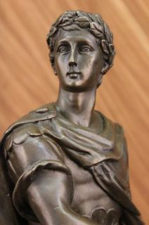 Emperor Augustus Caesar Huge Home Rome Bronze Warrior Statue Marble 