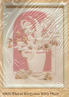    FLORAL ELEGANCE WITH SHELL SILK SCREEN Candlewick Embroidery KIT