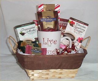 Coffee Chocolate Lovers Gift Basket Ghirardelli Candy Hot Cocoa Mug 