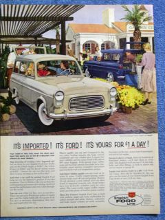 Vintage 1959 English Ford Escort 5 Passenger Station Wagon Ad