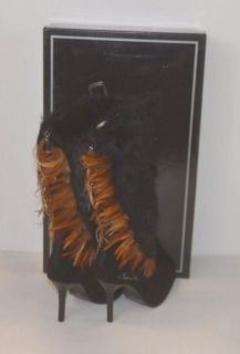 Capelta Size 42 Euphoric Prey Black Fur Feather Boots