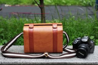 DSLR SLR Digital Camera Bag Case PU Leather Shoulder Bag 