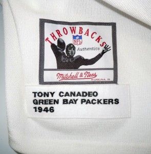 Tony Canadeo Green Bay Packers Authentic Mitchell & Ness M&N Throwback 