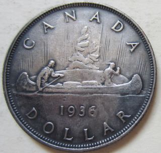 1936 Canada Silver Dollar Coin Nice Grade D255