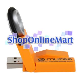 Muzee USB Internet Radio,TV, Games & Videos,Portable USB Drive, Orange 