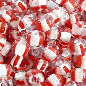  200 6 0 4mm Candy Cane Glass Beads