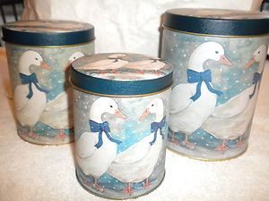 Kitchen Canisters Set of 3 Geese Theme Tin