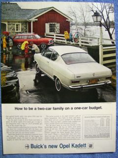  1966 Buick Opel Kadett Sport Coupe Station Wagon Ad