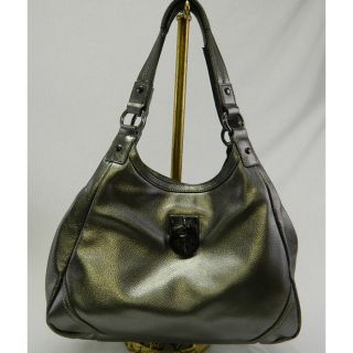 Calvin Klein Metallics PEWTER Hobo Handbag Purse $148 SALE O29