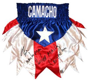 Hector Camacho Hand Signed Boxing Trunks with Proof 1