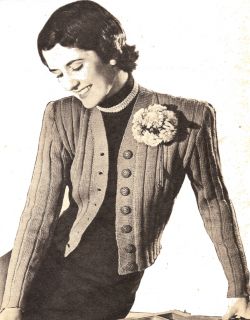 Vintage Knitting Pattern to Make Knit Short Cardigan Jacket Sweater 