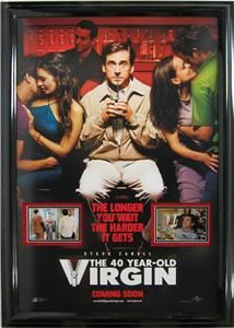Carell Autographed 40 Year Old Virgin Framed Movie Poster 2 COA 