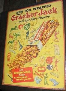   CRACKERJACK CRACKER JACK tin SIGN candy store prizes diner retro decor