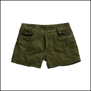 MATCHIC Womens Mini Cargo Shorts Black Army Green Sz s XL A5027 