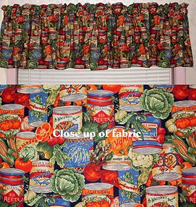 New Vegetable Canned Foods Salad Kitchen Valances Curtains Window 