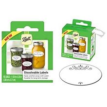 Ball DISSOLVABLE CANNING JAR LABELS 60/ea Remove With Ease Brand New 